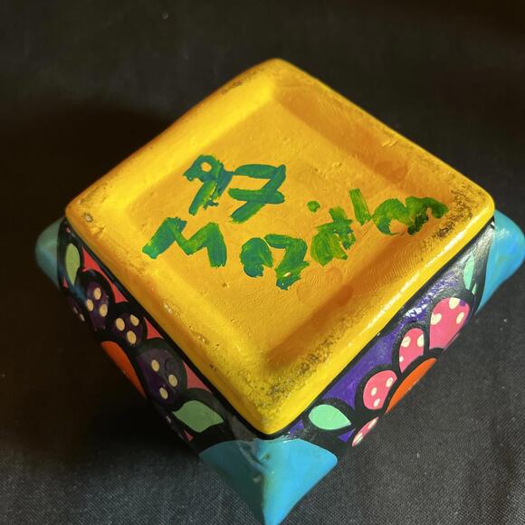 Vtg. Mexican Pottery Talavera Folk Art Hand Painted Cannister Container Floral - Picture 12 of 14